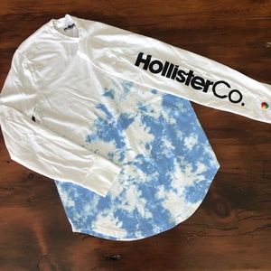 Hollister long sleeve logo tee with the tie dye